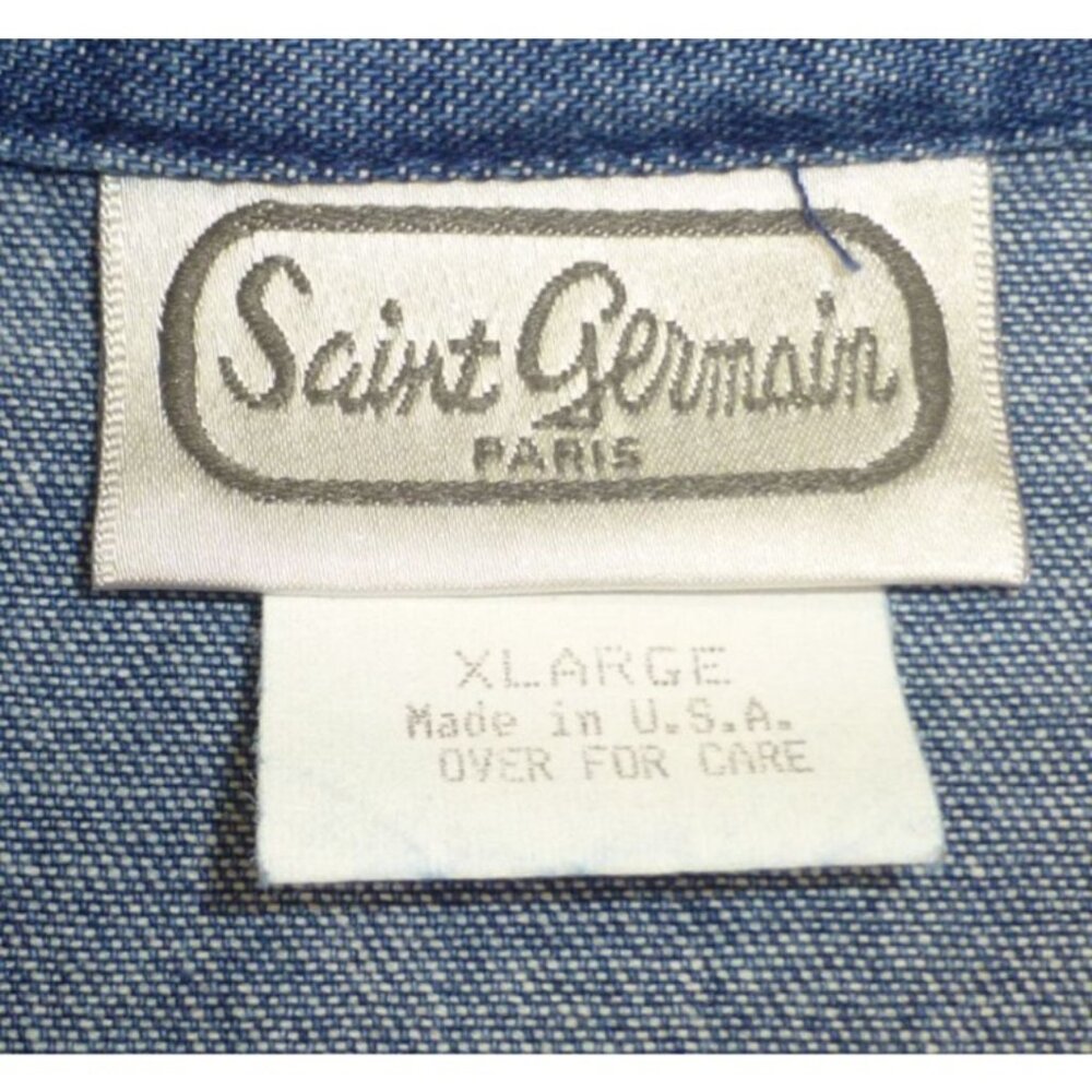 VTG Saint Germain Womens Denim Vest XL Button Front Embroidered Stitching Pocket - Picture 4 of 12